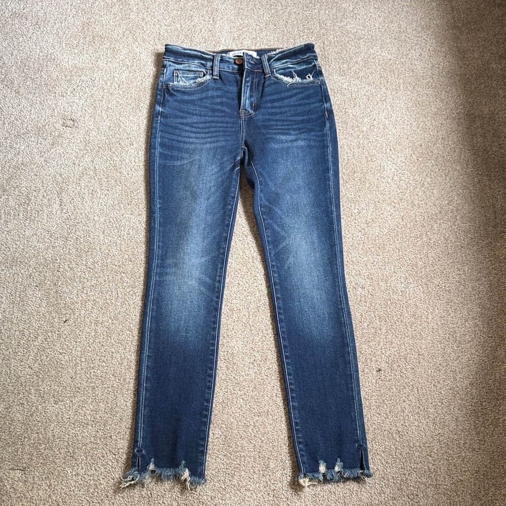 Flying Monkey Distressed Ankle Jeans in Blue